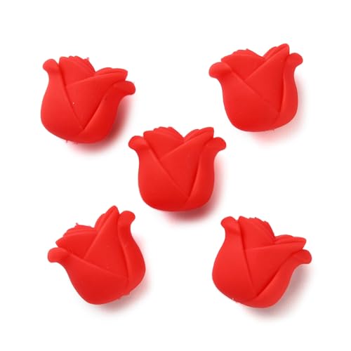 LiQunSweet Silikon-Perlen mit rotem Rosenmotiv, 3D-Perlen, Abstandshalter für DIY-Schmuck, Halsketten, Schlüsselanhänger, Stifte, Armbänder, Basteln, 20 Stück LiQunSweet Silikon-Perlen mit rotem Rosenmotiv, 3D-Perlen, Abstandshalter für DIY-Schmuck, Halsketten, Schlüsselanhänger, Stifte, Armbänder, Basteln, 20 Stück von LiQunSweet