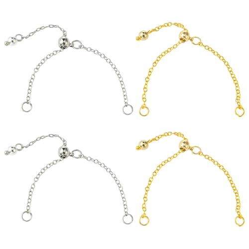 LiQunSweet Verlängerungskette aus Messing, verstellbar, für Armband, Halskette, Fingerring, Schmuckherstellung, 4 Stück LiQunSweet Verlängerungskette aus Messing, verstellbar, für Armband, Halskette, Fingerring, Schmuckherstellung, 4 Stück von LiQunSweet