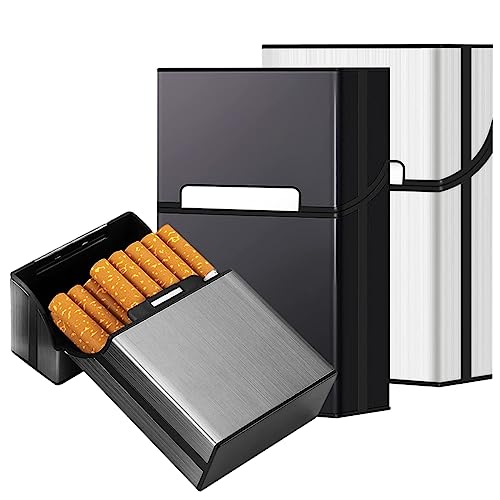 LiRiQi Zigarettenetui, 3 Stück Zigarettenbox Metall mit Magnetverschluss, Aluminium Zigarettenetui Zigarettenbox für 20 Zigaretten Zigarettenschachtel, Zigaretten Kasten Herren von LiRiQi