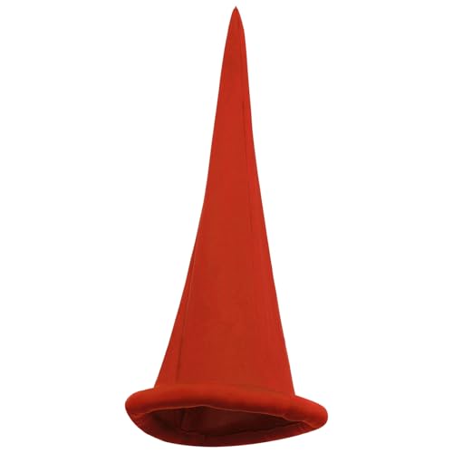 LiTaiJingNice Zwergmütze, Weihnachtselfenhut, einfarbig, spitzer Hut, Zwergenmütze, Weihnachts-Märchen-Kostüm, Zubehör (rot) von LiTaiJingNice