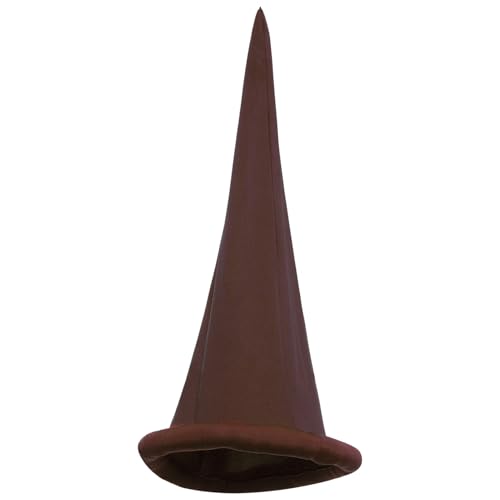 LiTaiJingNice Zwergmütze, Weihnachtselfenhut, einfarbig, spitzer Hut, Zwergenmütze, Weihnachts-Märchen-Kostüm-Zubehör (braun) von LiTaiJingNice