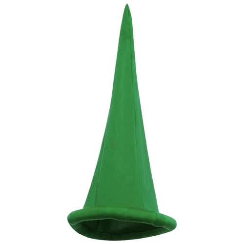 LiTaiJingNice Zwergmütze, Weihnachtselfenhut, einfarbig, spitzer Hut, Zwergenmütze, Weihnachts-Märchen-Kostüm-Zubehör (grün) von LiTaiJingNice