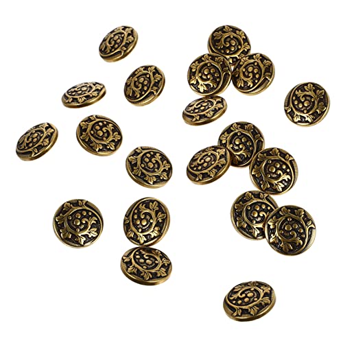 Retro-Mantelknöpfe, antikes Bronzemuster, gravierte Metallknöpfe für Blazer, Mantel, Anzug, 1,5 cm, 20 Stück von LiTaiJingNice