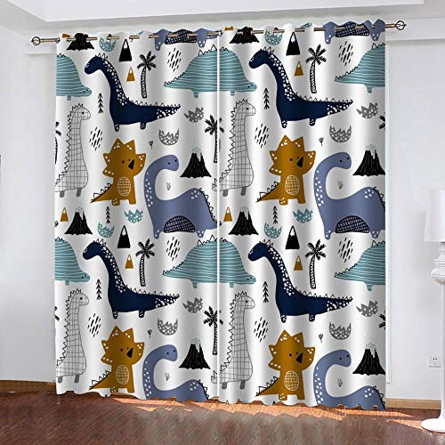 LiYiAT Gardinen Wohnzimmer Kinderzimmer Vorhang Blickdicht mit Ösen 2Er Set Verdunkelungsvorhang Thermo-Isolierung Cartoon Kleiner Dinosaurier H 245XB 280cm Vorhänge für Schlafzimmer Wohnzimmer LiYiAT Gardinen Wohnzimmer Kinderzimmer Vorhang Blickdicht mit Ösen 2Er Set Verdunkelungsvorhang Thermo-Isolierung Cartoon Kleiner Dinosaurier H 245XB 280cm Vorhänge für Schlafzimmer Wohnzimmer von LiYiAT