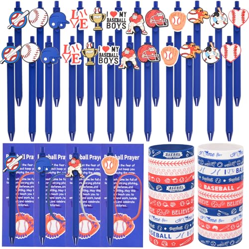LiYiQ Baseball-Partygeschenke, Baseball-Team-Geschenke, Baseball, Goodie-Taschen, Füller, Baseball-Kugelschreiber, Lesezeichen, Karte und Silikon-Armband, 72 Stück LiYiQ Baseball-Partygeschenke, Baseball-Team-Geschenke, Baseball, Goodie-Taschen, Füller, Baseball-Kugelschreiber, Lesezeichen, Karte und Silikon-Armband, 72 Stück von LiYiQ