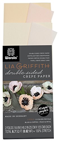 Lia Griffith Krepppapierrolle Doppelseitiges Krepppapier, falten, rollen 6.7-Square Feet Blush and Chiffon, Petal and Peach von Lia Griffith