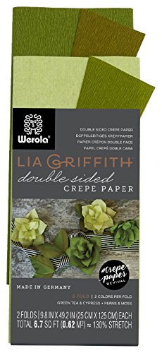 Lia Griffith extra feines, doppelseitiges Krepppapier mit 4 Farben pro Packung (grüner Tee, Zypresse und Farne, Moos) Lia Griffith extra feines, doppelseitiges Krepppapier mit 4 Farben pro Packung (grüner Tee, Zypresse und Farne, Moos) von Lia Griffith