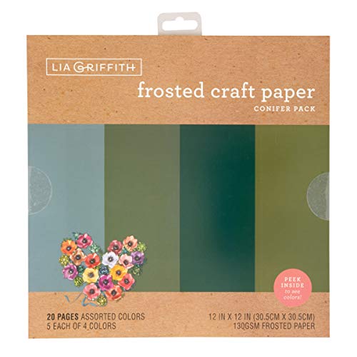 Lia Griffith Mattiertes Bastelpapier, 30,5 x 30,5 cm, Konifer-Packung, 20 Blatt von Lia Griffith