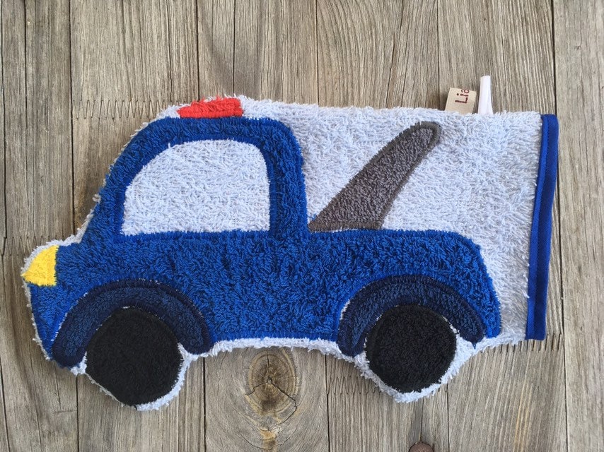 Waschlappen Blaues Abschleppauto Waschlappen Blaues Abschleppauto von LiaMalaDE