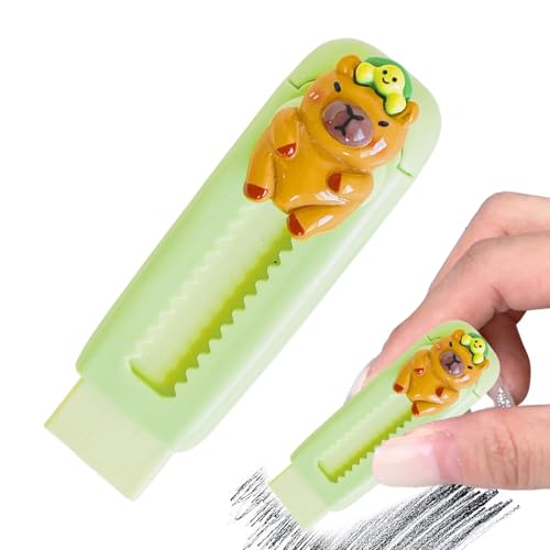Einziehbarer Radiergummi Capybara, Duftende Radiergummi Lustig Push Pull Eraser Für Kinder, Mädchen, Studenten von Liakyunf