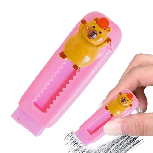 Einziehbarer Radiergummi Capybara, Duftende Radiergummi Lustig Push Pull Eraser Für Kinder, Mädchen, Studenten von Liakyunf