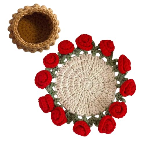 Liakyunf Häkelblumen Untersetzer | Große Häkelblumen Untersetzer,Weiches Vintage Design Set Für Geburtstag Hotel Zuhause Schreibtisch Tisch Liakyunf Häkelblumen Untersetzer | Große Häkelblumen Untersetzer,Weiches Vintage Design Set Für Geburtstag Hotel Zuhause Schreibtisch Tisch von Liakyunf