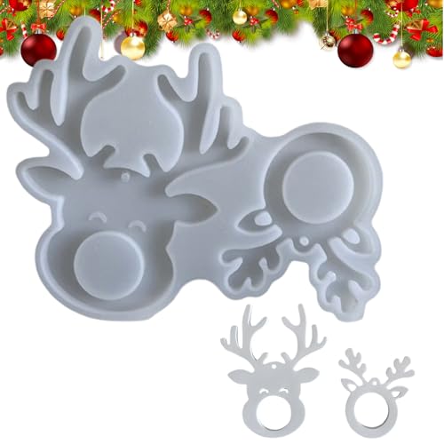 Silikonform Weihnachten Elch, Hirsch Silikonformen Gießformen, Weihnachten Baum Elch Anhänger Gipsformen Für Ornamente, Ton, Heimdekoration von Liakyunf