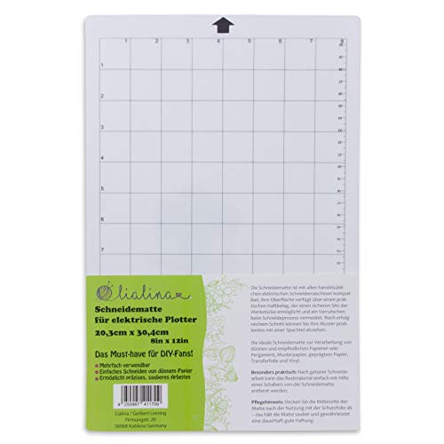 Lialina ® Schneidematte für alle gängigen elektrischen Schneide-Plotter/Raster in cm & Inch/Format 20,3 x 30,4 cm 8 x 12 Inch/Must-have für alle kreativen DIY-Fans von Lialina