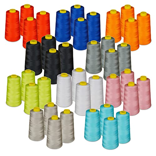 Lialina Overlockgarn Set 40 Konen, OEKO-TEX, Stärke 120, Länge je 2700m, 100% Polyester, Nähgarn für Overlock Nähmaschinen Lialina Overlockgarn Set 40 Konen, OEKO-TEX, Stärke 120, Länge je 2700m, 100% Polyester, Nähgarn für Overlock Nähmaschinen von Lialina