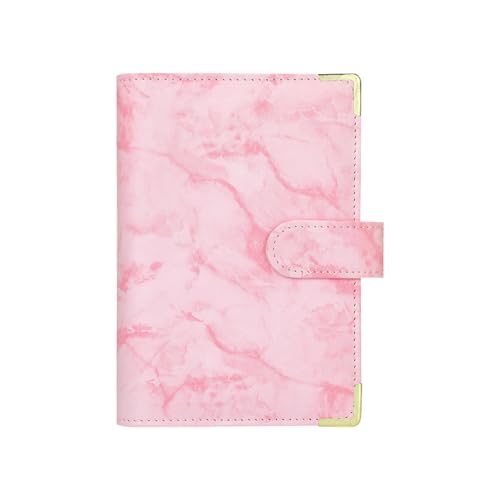 LiangYuanZen Binder Budget Notizbuch A6, 6 Löcher Budget Binder mit Binder Taschen Budgetblätter, Etikettenaufklebern, Weiches Lineal Ringbuchordner,Geldplaner, Cash Stuffing. (pink) von LiangYuanZen