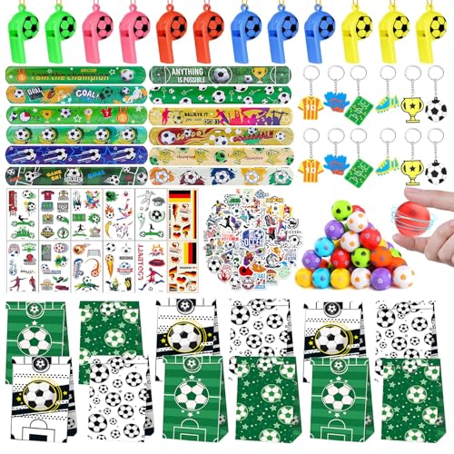 Liangding Fußball Party Mitgebsel Kinder, 122ST Fussball Mitgebsel Jungen mit Spinning-Fußball, Geschenk Taschen, Schnapparmband, Pfeifen, Tattoo,Fußball-Party Deko Kindergeburtstag Liangding Fußball Party Mitgebsel Kinder, 122ST Fussball Mitgebsel Jungen mit Spinning-Fußball, Geschenk Taschen, Schnapparmband, Pfeifen, Tattoo,Fußball-Party Deko Kindergeburtstag von Liangding