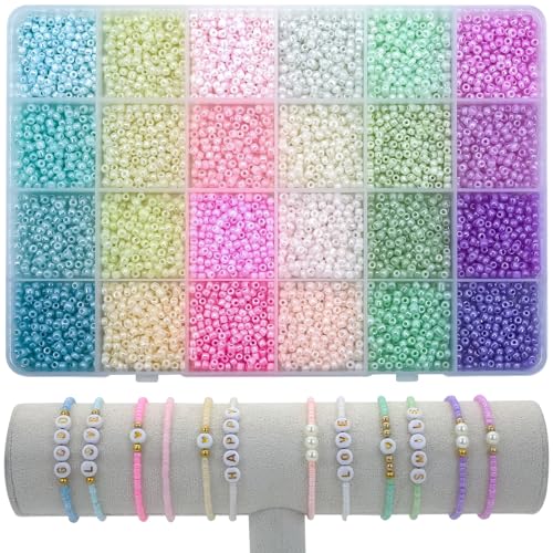 Liangding Perlen für Armbänder, 3 mm Glasperlen für Armbänder, 24 Bunte Perlen Set Kleine Perlen, Armbänder Selber Machen für DIY Armband Halsketten Schmuckherstellung Handwerk Liangding Perlen für Armbänder, 3 mm Glasperlen für Armbänder, 24 Bunte Perlen Set Kleine Perlen, Armbänder Selber Machen für DIY Armband Halsketten Schmuckherstellung Handwerk von Liangding
