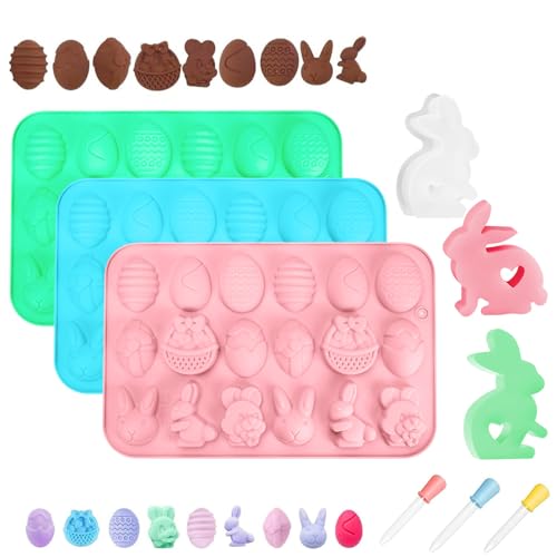 Libershine Backform Ostern-5 Stück Osterhase Silikonform, Silikonformen Ostereier für Kreative DIY, Wiederverwendbare, Ostern Wachsschmelzformen für Machen Schokolade, Kekse, Handgefertigte Seife Libershine Backform Ostern-5 Stück Osterhase Silikonform, Silikonformen Ostereier für Kreative DIY, Wiederverwendbare, Ostern Wachsschmelzformen für Machen Schokolade, Kekse, Handgefertigte Seife von Libershine