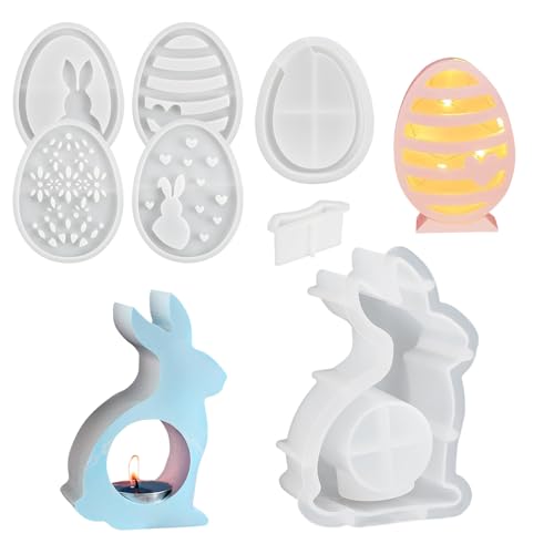Libershine Silikonformen Gießformen Osterhase, 7 Stück Silikon Kerzenhalter Hase, 3D Kerzen Formen Silikon, Kaninchen Kerzengießformen, Gipsformen Zum Gießen für Basteln und Wachs Osterkerzenform Libershine Silikonformen Gießformen Osterhase, 7 Stück Silikon Kerzenhalter Hase, 3D Kerzen Formen Silikon, Kaninchen Kerzengießformen, Gipsformen Zum Gießen für Basteln und Wachs Osterkerzenform von Libershine