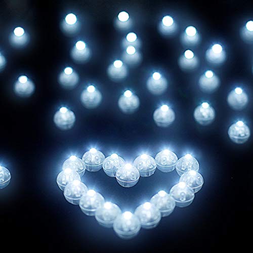 LED Ballons Lichter 100 Stück Ballonlichter Runde LED Luftballons Leuchtend LED-Ballons Lichter für Geburtstag Hochzeit Party Ostern Weihnachten Neujahr Geburtstag Papierlaterne Karneval Bar Dekor von Libershine