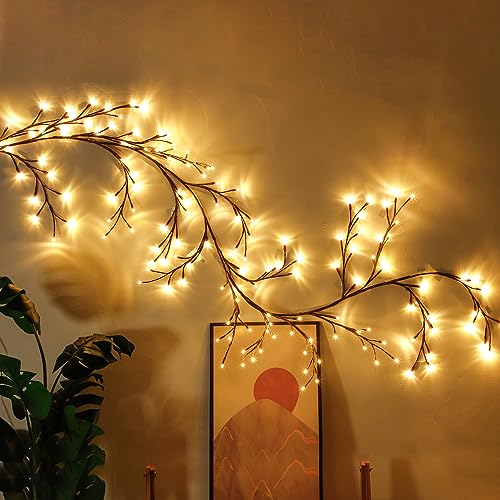 Lichterkette Willow Vine, 144 LED Biegbare Künstliche Baumzweige Lichter, LED Baum Lampe Dekobaum Belichtet Baumbeleuchtung Innen Deko, Künstliche Lichterzweige Schlafzimmer Deko von Libershine