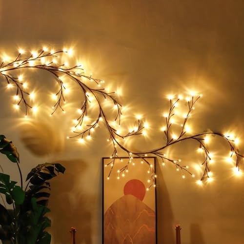 Lichterkette Willow Vine, 144 LED Biegbare Künstliche Baumzweige Lichter, LED Baum Lampe Dekobaum Belichtet Baumbeleuchtung Innen Deko, Künstliche Lichterzweige Schlafzimmer Deko von Libershine