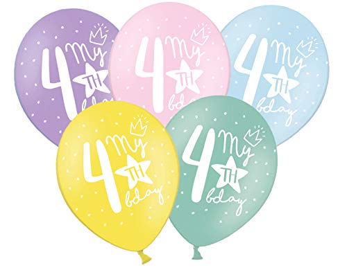 10er Luftballon 4. Geburtstag bunte pastel Luftballons Zahl 4 Deko Ballon 4 Geburtstag Party Kindergeburtstag 4 Jahre My 4th Birthday von Libetui