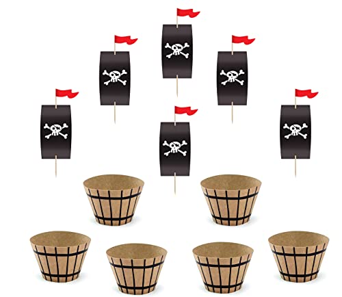 12 tlg. Set Muffin Cupcakes Piraten Cake Topper Piraten Motto Party Pirat Kindergeburtstag Schatzsuche Piraten Geburtstag Junge, Made in EU 12 tlg. Set Muffin Cupcakes Piraten Cake Topper Piraten Motto Party Pirat Kindergeburtstag Schatzsuche Piraten Geburtstag Junge, Made in EU von Libetui
