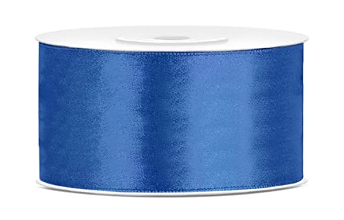 25 Meter blaues Satinband Königsblau Breite 38mm Schleifenband Dekoband Geschenkband Band Blau breites Satinband blaue Schleife Royal Blue von Libetui