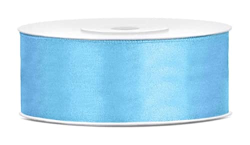 25 Meter Satinband Hellblau Breite 38mm satin sky blue Schleifenband Hellblau Satin Dekoband Geschenkband Hochzeit Deko Band Weihnachtsdeko Geschenkverpackung Band Hellblau von Libetui