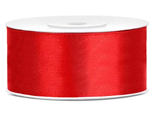 25 Meter Satinband Rot Breite 38mm Schleifenband Rot Satin Dekoband Rot Geschenkband Rot Band Hochzeit Eröffnungsband Geschenkverpackung Weihnachtsgeschenke Band Rot Breite 38mm von Libetui