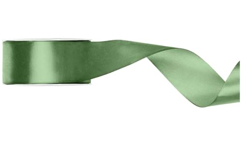 25 Meter Satinband Salbeigrün 25mm Sage Schleifenband Satin Dekoband grünes Geschenkband Deko Band Deko Hochzeit Schleifenband Grün Salbei Breite 25mm von Libetui