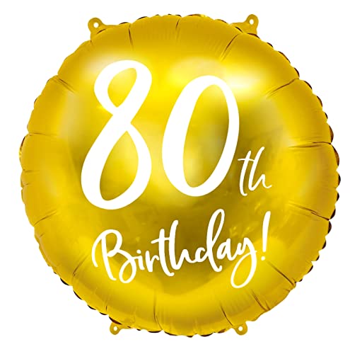 3er Set Luftballons 80. Geburtstag Folienballon 80 Geburtstag Frau Mann Geschenk Luftballon 80th Birthday Deko Ballon Zahl 80 Gold hochwertig, 45cm von Libetui