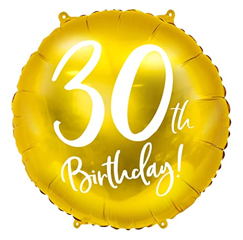3er Set Luftballons 30. Geburtstag Folienballon 30 Geburtstag Frau Mann Geschenk Luftballon 30th Birthday Deko Ballon Zahl 30 Gold, 45cm von Libetui