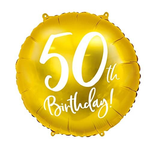 3er Set Luftballons 50. Geburtstag Folienballon 50 Geburtstag Frau Mann Geschenk Luftballon 50th Birthday Deko Ballon Zahl 50 Gold, 45cm von Libetui