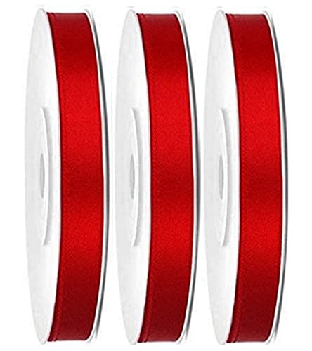75 Meter Satinband 6mm Rot Schleifenband Satin Dekoband Rot Geschenkband Deko Band für Geschenke Weihnachtsgeschenke Geschenkverpackung Hochzeit Band Rot von Libetui