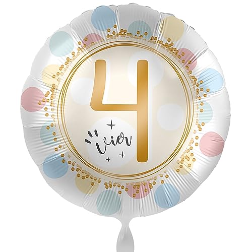 Ballon 4. Geburtstag Folienballon Geburtstag 4 Jahre Deko Luftballon Mädchen Junge Kinder 4. Geburtstag Geschenk Ballon vier -Helium geeignet von Libetui