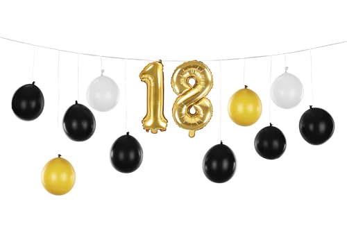 Ballon Girlande 18 Luftballons 18. Geburtstag Ballongirlande 18 Folienballon Partykette Ballon Zahl 18 Gold Deko Geburtstag 18 Mann Frau, 3 DIY Varianten Ballon Girlande 18 Luftballons 18. Geburtstag Ballongirlande 18 Folienballon Partykette Ballon Zahl 18 Gold Deko Geburtstag 18 Mann Frau, 3 DIY Varianten von Libetui