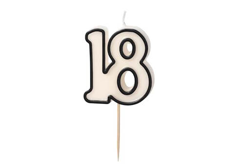 Elegante Zahlenkerze 18 Kerze 18. Geburtstag Mädchen Junge Geburtstag 18 Jahre Deko Torte Kuchen Topping Geschenk Kerze 18 Schwarz Cremeweiß von Libetui