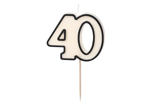 Elegante Zahlenkerze 40 Kerze 40. Geburtstag Männer Frauen Geburtstag 40 Jahre Deko Torte Kuchen Topping Geschenk Kerze 40 Schwarz Cremeweiß Elegante Zahlenkerze 40 Kerze 40. Geburtstag Männer Frauen Geburtstag 40 Jahre Deko Torte Kuchen Topping Geschenk Kerze 40 Schwarz Cremeweiß von Libetui