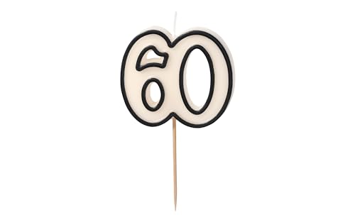 Elegante Zahlenkerze 60 Kerze 60. Geburtstag Männer Frauen Geburtstag 60 Jahre Deko Torte Kuchen Topping Geschenk Kerze 60 Jubiläum Schwarz Cremeweiß Elegante Zahlenkerze 60 Kerze 60. Geburtstag Männer Frauen Geburtstag 60 Jahre Deko Torte Kuchen Topping Geschenk Kerze 60 Jubiläum Schwarz Cremeweiß von Libetui