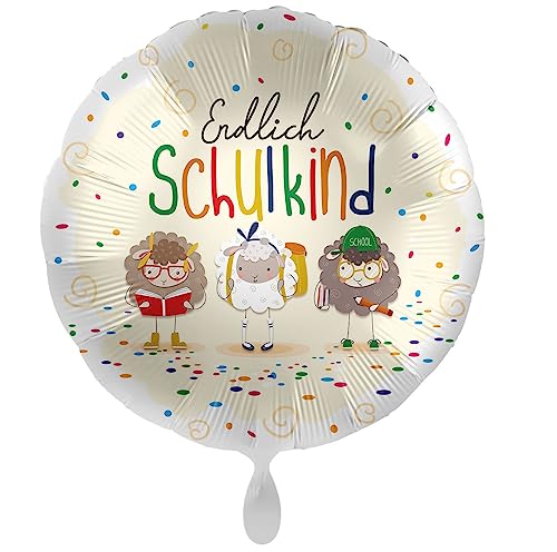 Folienballon Endlich Schulkind Einschulung Luftballon Geschenk Junge und Mädchen zum Schulanfang Ballon Schulbeginn, Helium geeignet von Libetui
