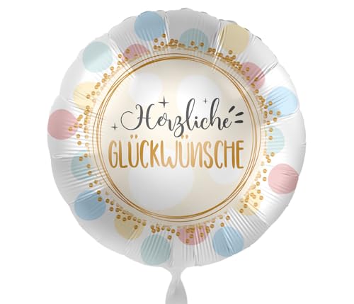 Folienballon Herzliche Glückwünsche Ballon Geburtstag Jubiläum bestandene Prüfung, Taufe, Kommunion, Schulanfang | Made in EU | Luftballon Geschenk, Helium geeignet Folienballon Herzliche Glückwünsche Ballon Geburtstag Jubiläum bestandene Prüfung, Taufe, Kommunion, Schulanfang | Made in EU | Luftballon Geschenk, Helium geeignet von Libetui