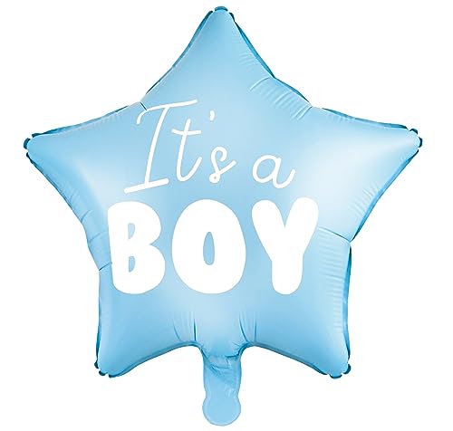 Folienballon 'It's a Boy' Ballon Baby Babyparty Geschlechts-enthüllungsparty Gender reveal Hallo Baby Dusche Willkommen Baby Luftballon Stern Blau ungefüllt Helium geeignet von Libetui