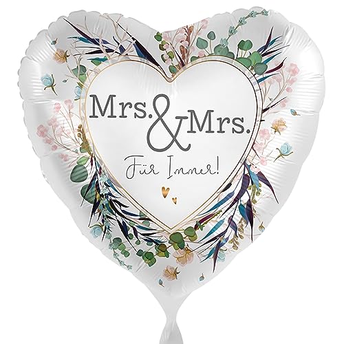 Folienballon MRS und MRS 'Für Immer' Luftballon lesbische Hochzeit Geschenk Frauenpaar Luftballon -Made in EU- Hochzeitsdeko Ballon Verlobung Lesben Hochzeit von Libetui