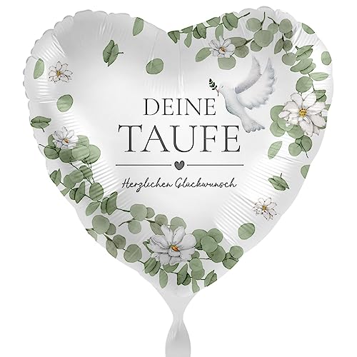 Folienballon Taufe herzlichen Glückwunsch Deko Ballon Taufe Jung Mädchen Luftballon Baptize baptism Made in EU, Herzform, ungefüllt, Helium geeignet Folienballon Taufe herzlichen Glückwunsch Deko Ballon Taufe Jung Mädchen Luftballon Baptize baptism Made in EU, Herzform, ungefüllt, Helium geeignet von Libetui