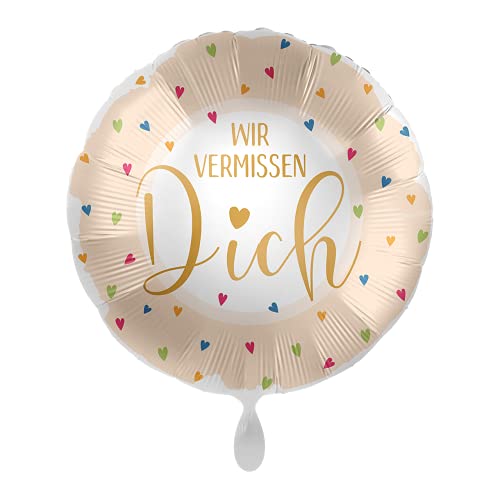 Folienballon 'Wir vermissen Dich' Luftballon Made in EU Abschiedsparty Umzüge Rente Reisen Trauer Erinnerung Ballon von Libetui