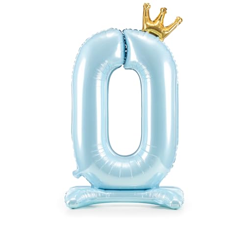 Libetui Folienballon Zahl 0 Geburtstag XXL Ballon 0 Blau mit Standfuß selbststehend Ballon für 10. Geburtstag, 20. Geburtstag Junge Mädchen Luftballon Zahl 0 Blau mit goldener Krone, FBS0-9, Hellblau Libetui Folienballon Zahl 0 Geburtstag XXL Ballon 0 Blau mit Standfuß selbststehend Ballon für 10. Geburtstag, 20. Geburtstag Junge Mädchen Luftballon Zahl 0 Blau mit goldener Krone, FBS0-9, Hellblau von Libetui