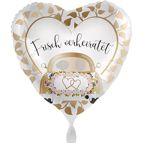 Folienballon frisch verheiratet Luftballon Hochzeit Just Married Geschenk Brautpaar Hochzeitsdeko Ballon Flitterwochen Deko Hochzeitsauto von Libetui